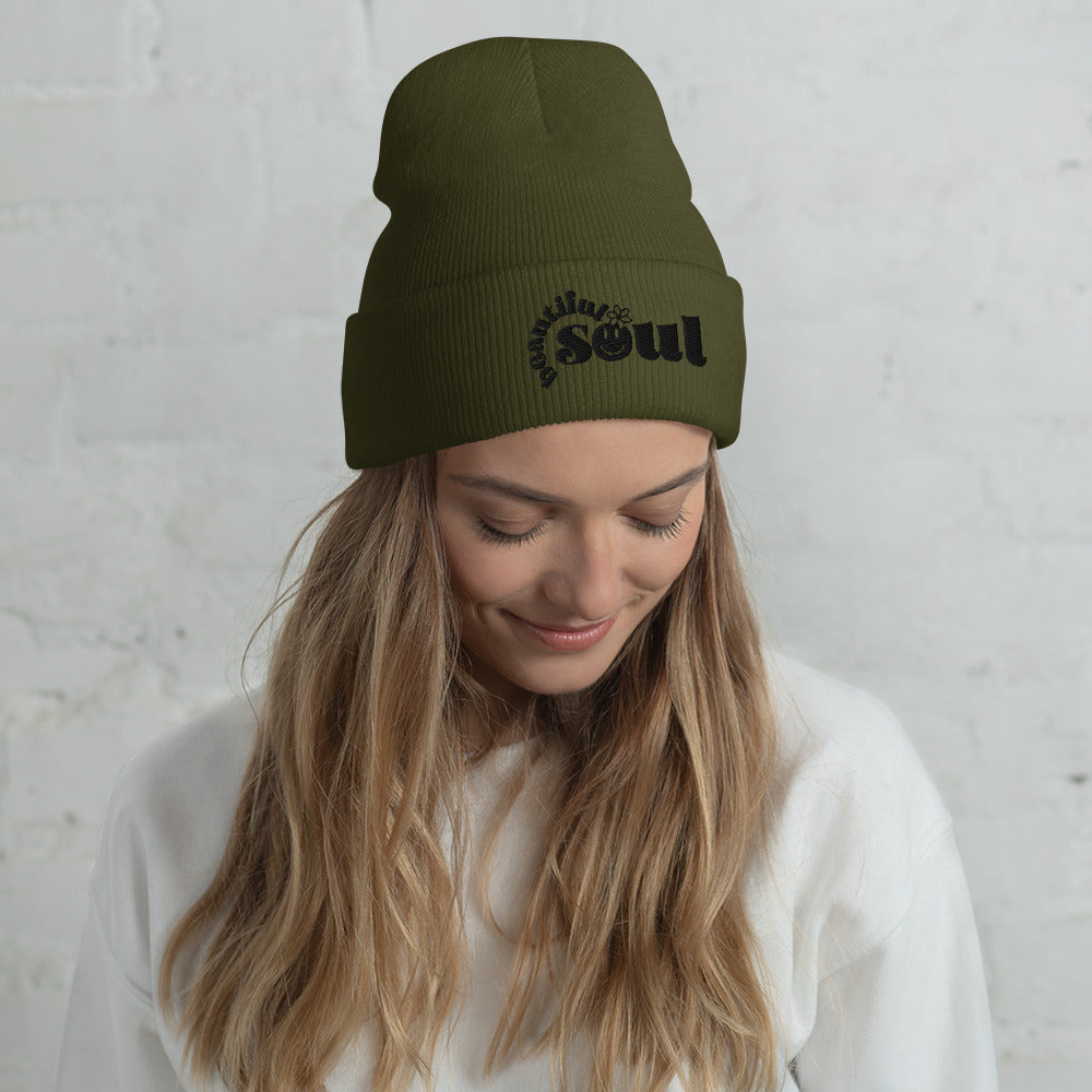 Beautiful Soul Embroidered Cuffed Beanie