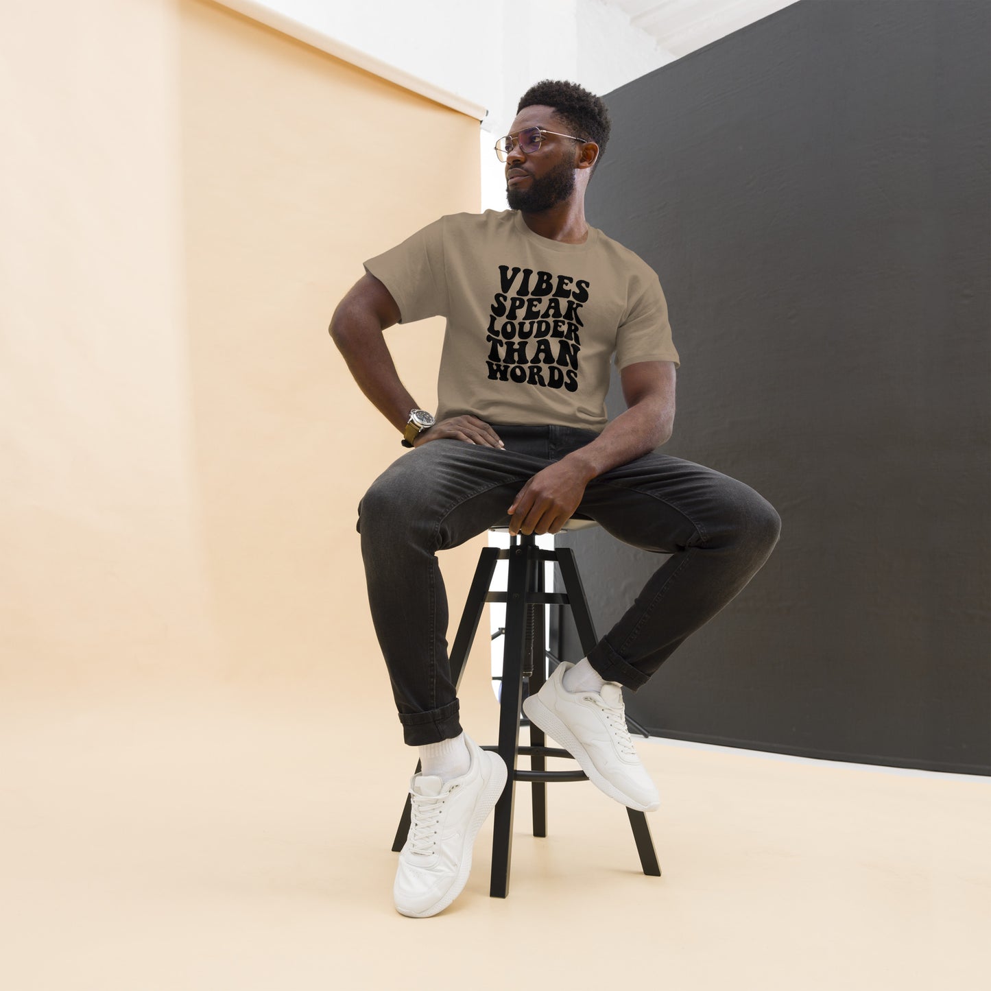 Vibes speak louder than words Men's classic tee