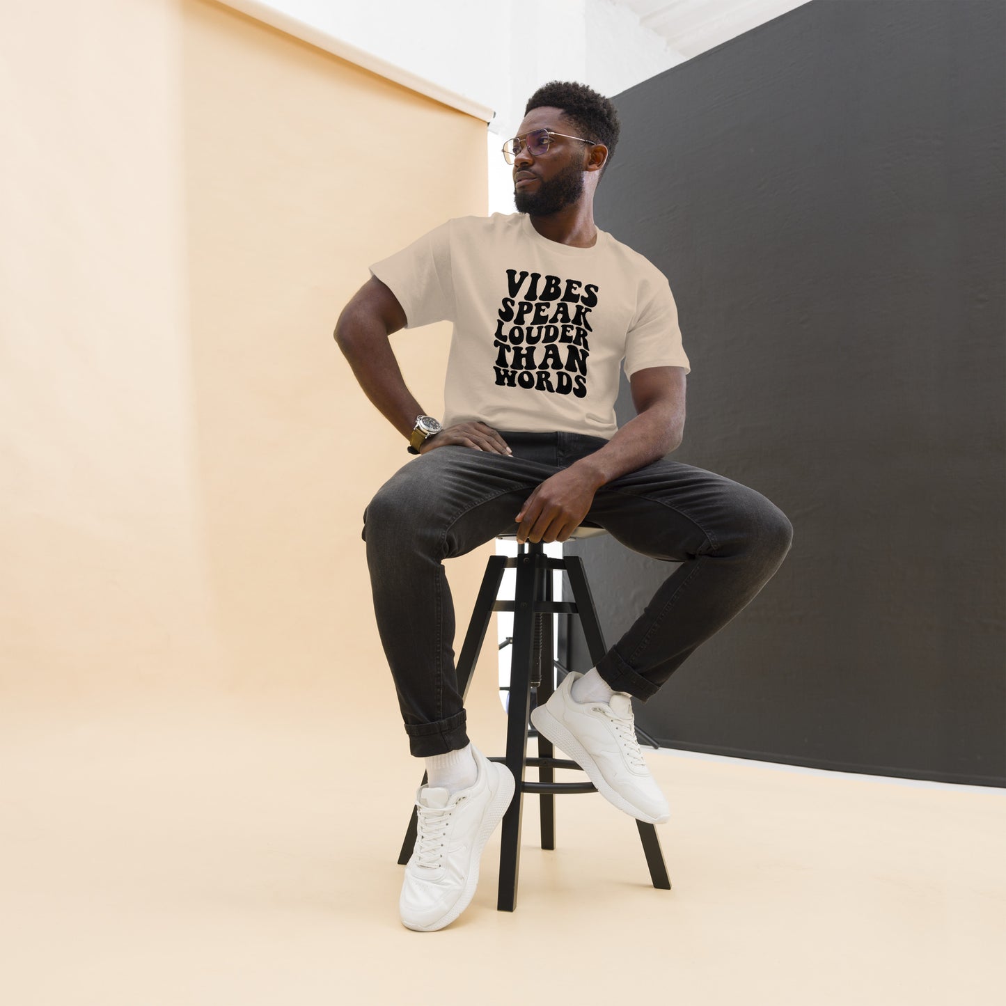 Vibes speak louder than words Men's classic tee