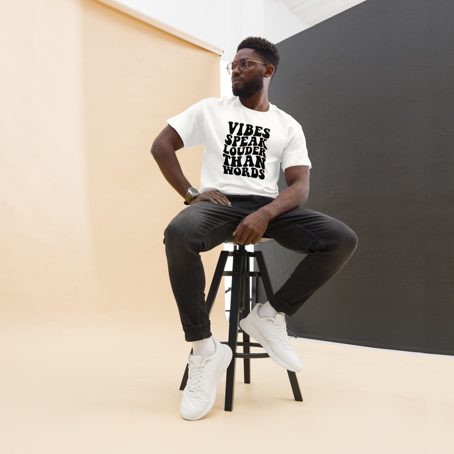 Vibes speak louder than words Men's classic tee