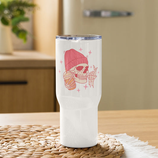 Iced Coffee Skeleton - Travel mug with a handle