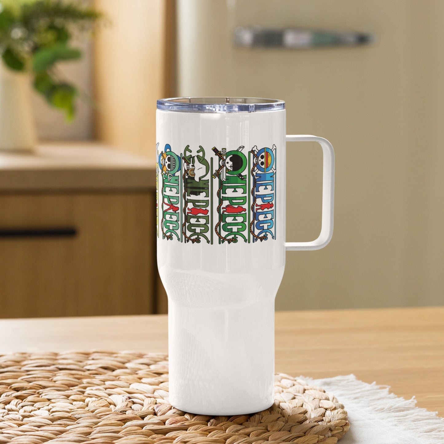 One Piece - 25oz Travel mug with a handle