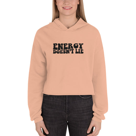 Energy Doesn't Lie Embroidered Crop Hoodie